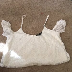 Adorable crop top white lace